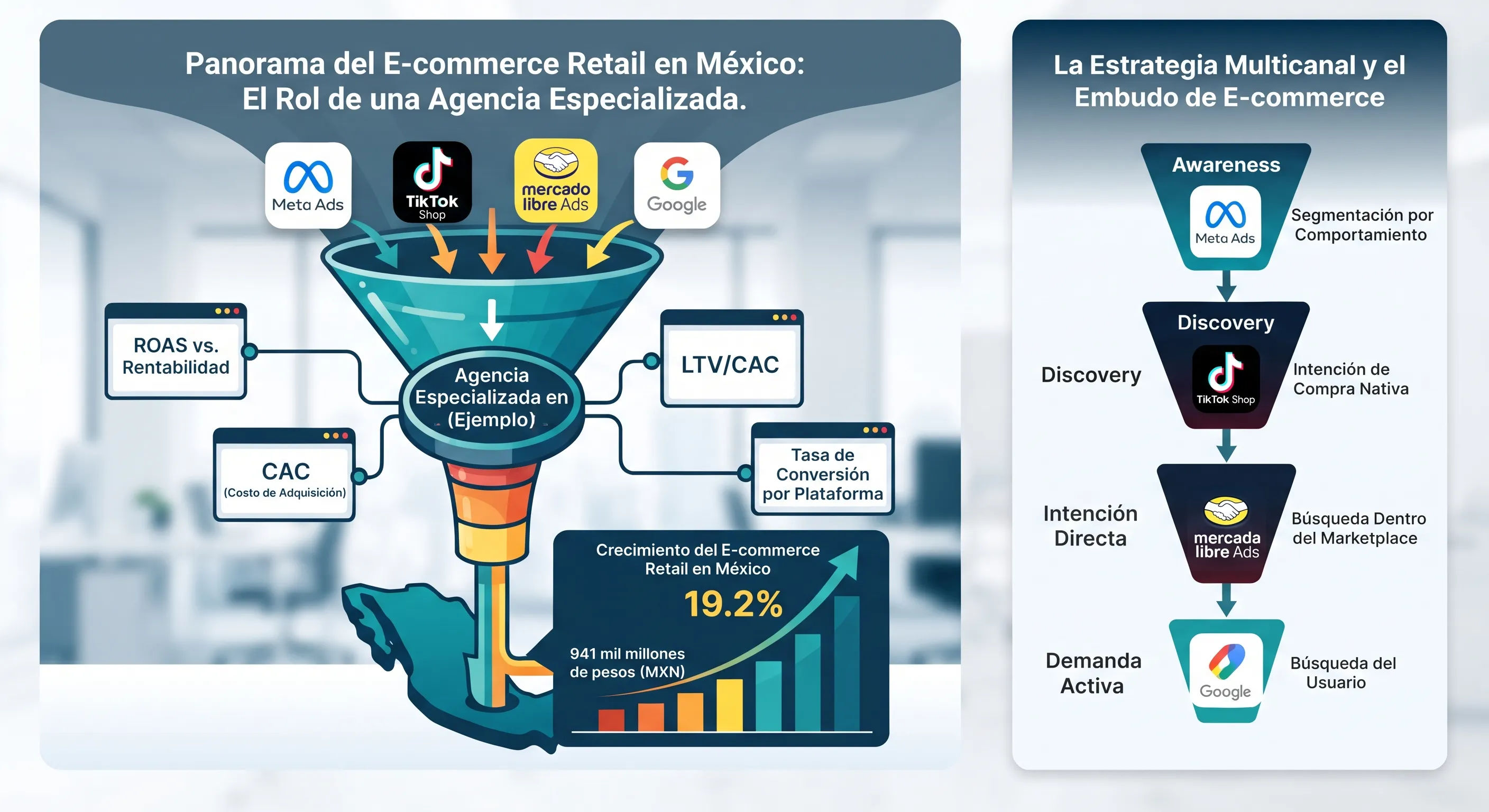 Las 3 mejores agencias de Paid Media para e-commerce en México: quiénes dominan Meta, TikTok Shop y Mercado Libre Ads