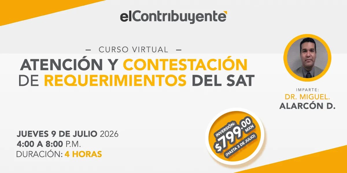 Banner del Taller de Atención y Contestación de Requerimientos del SAT