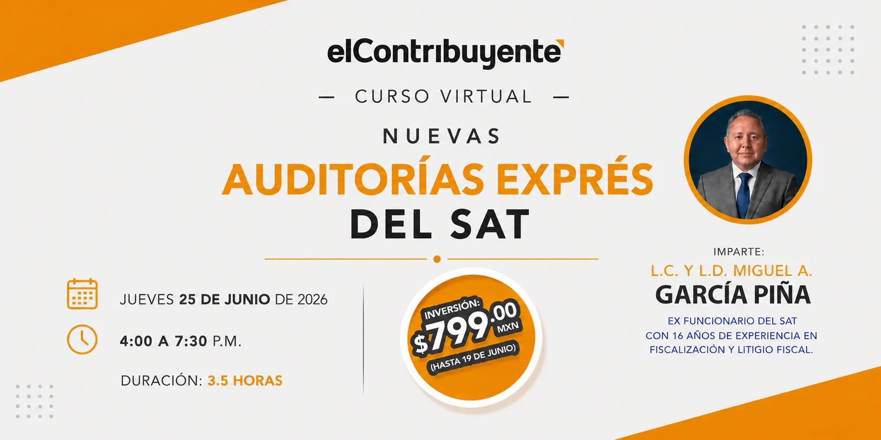 Banner del Taller de Nuevas Auditorías Exprés del SAT 2026