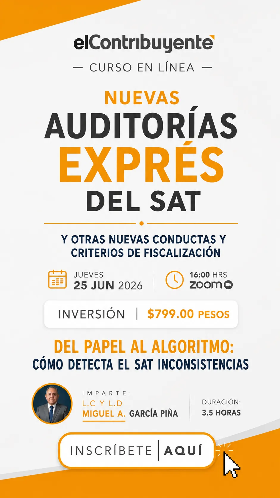 Temario del Taller de Nuevas Auditorías Exprés del SAT 2026