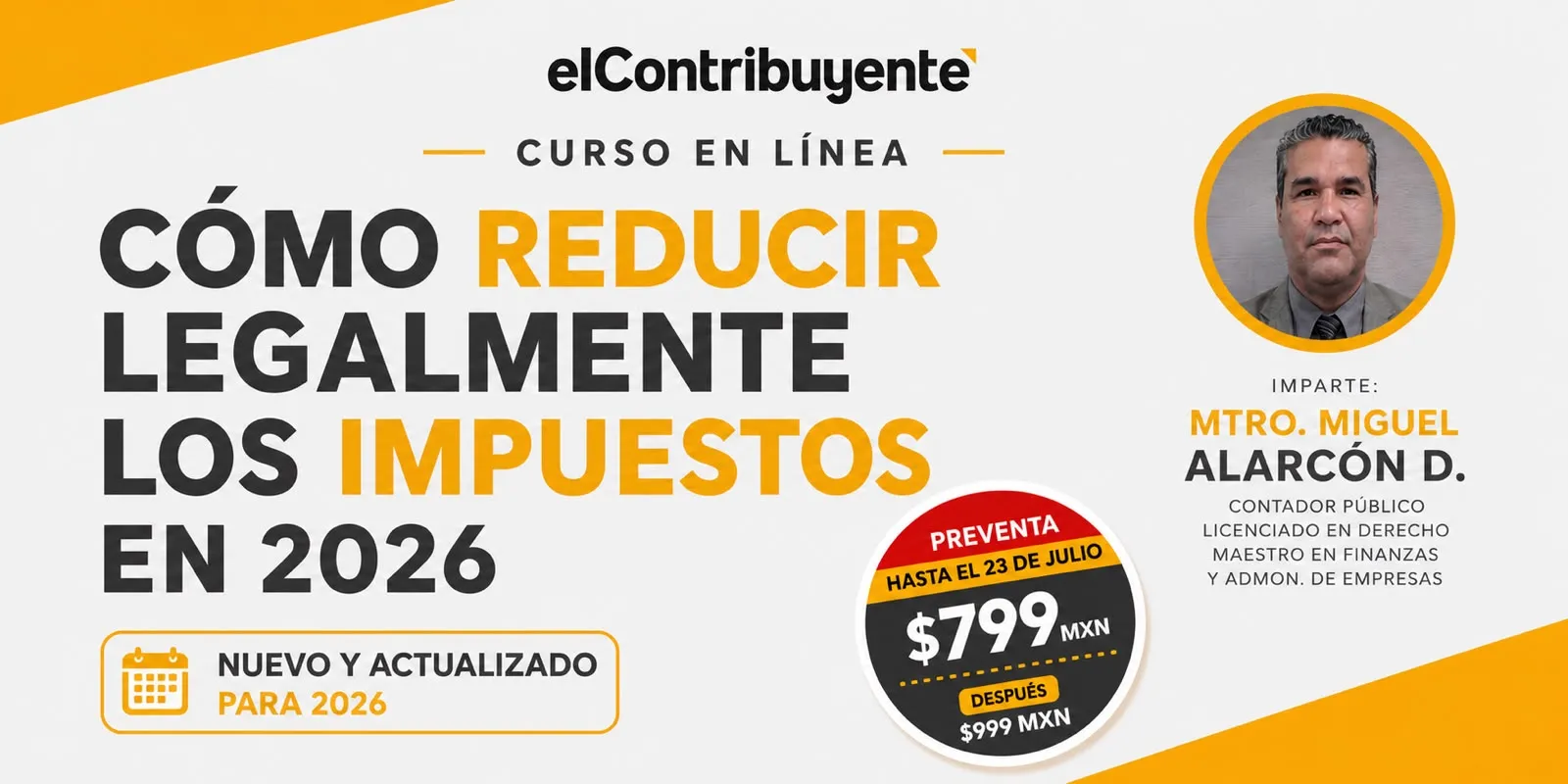 Banner del Taller Cómo Reducir Legalmente los Impuestos en 2026