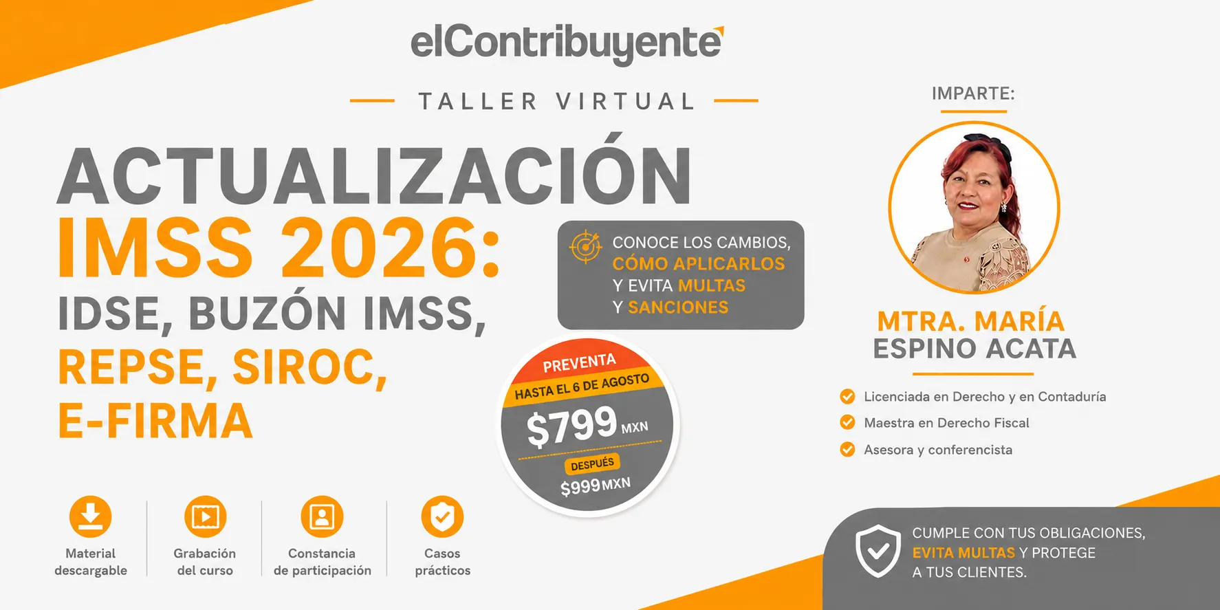 Banner del curso de Actualización IMSS 2026