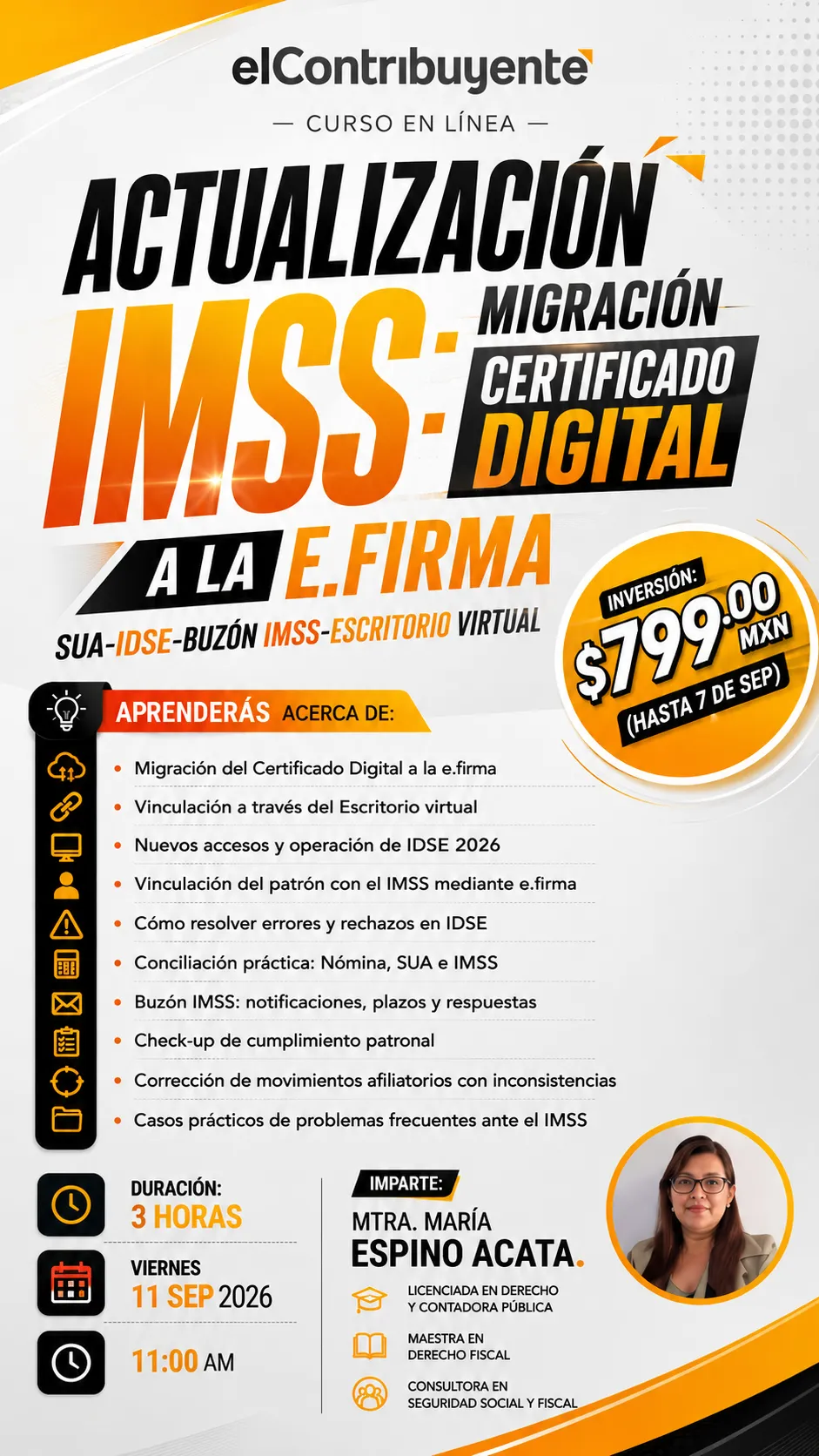 Temario del curso Actualización IMSS 2026