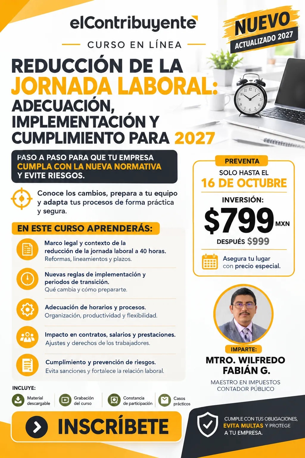 Temario del curso Reducción de la jornada laboral