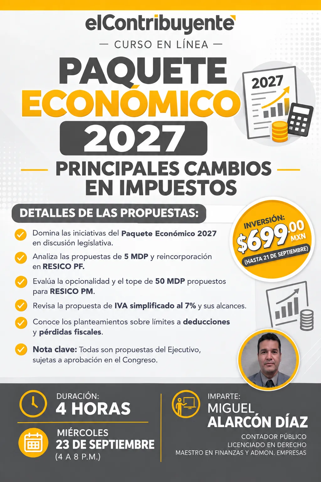 Temario del curso Paquete Económico 2027