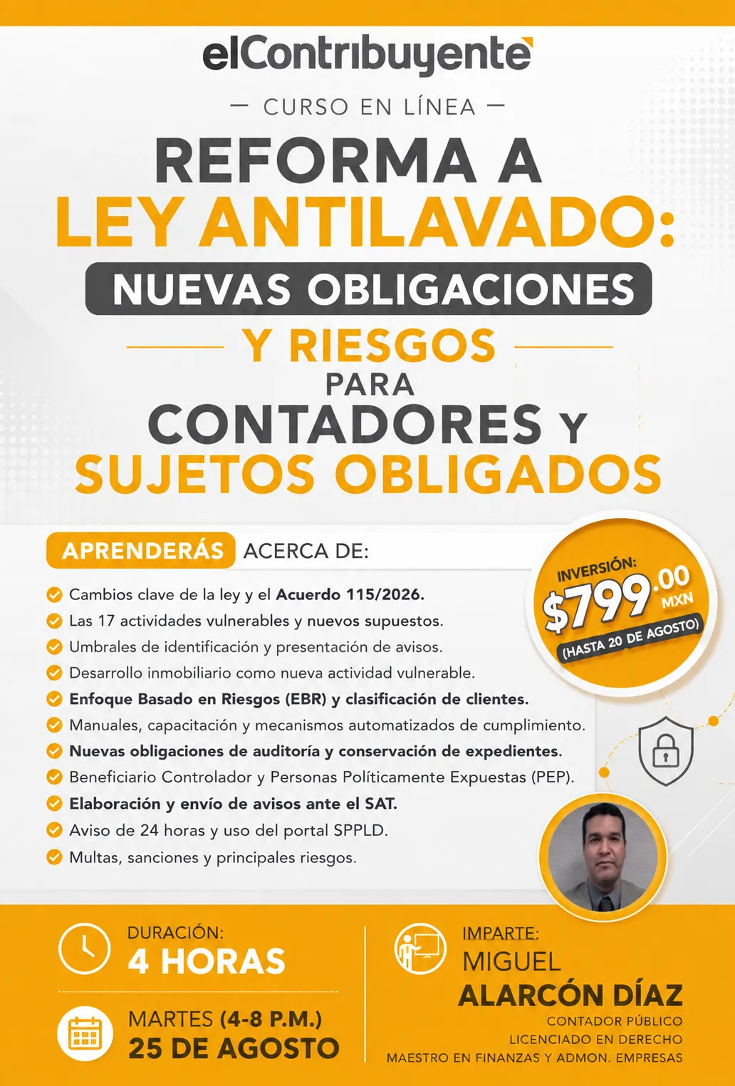 Temario del curso Reforma a la Ley Antilavado