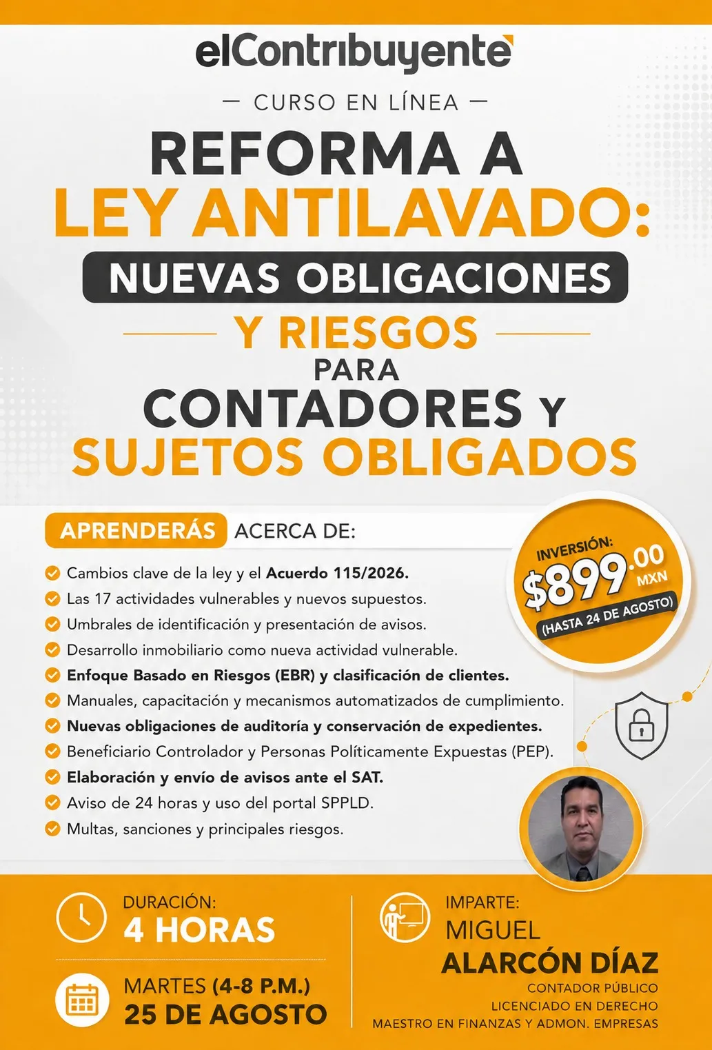 Temario del curso Reforma a la Ley Antilavado