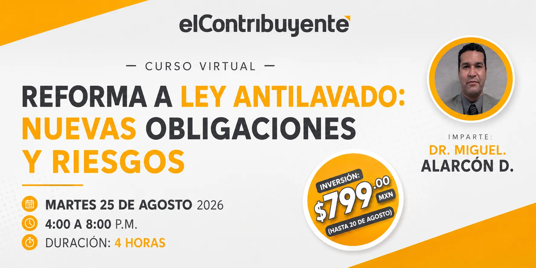 Banner del curso Reforma a la Ley Antilavado